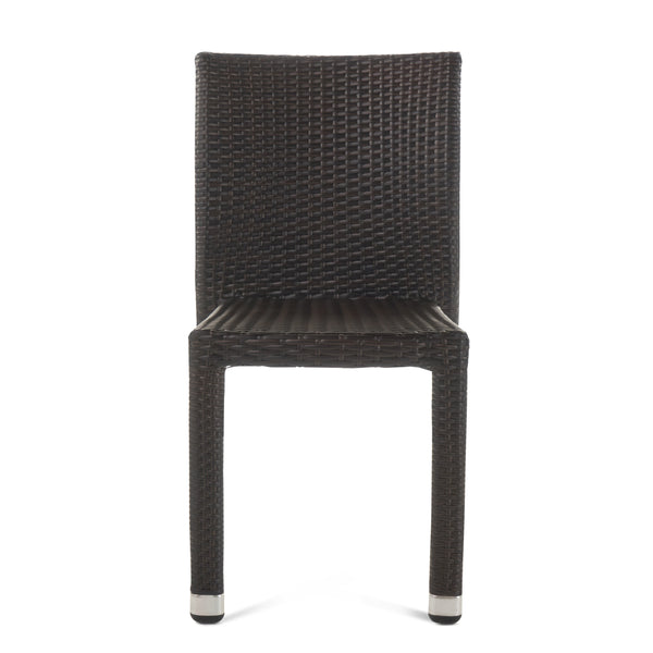 English Elm Christopher Knight Home® - LARACHE Elegant Outdoor Armless Rattan Dining Chairs Set of 2 – Stackable, Textured Wicker Comfort Brown Multi 39.3 L x 28.5 W x 22.5 H N776P610544M