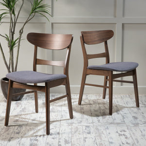 English Elm [video] Rubberwood Dining Chairs Set of 2 Upholstered Mid-century Seats for Modern Homes 58915.00DGY