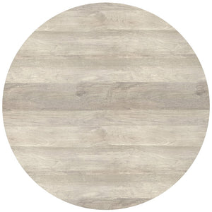 English Elm Rayburn Round Solid Mango Wood Cocktail Table with Matte Black Legs for Living Room White B136P429079