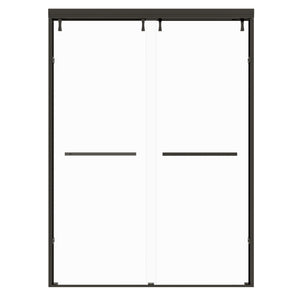 English Elm 44 to 48 Inch Semi Frameless Double Sliding Shower Door with Clear Tempered Safety Glass Matte Black W1920P228045