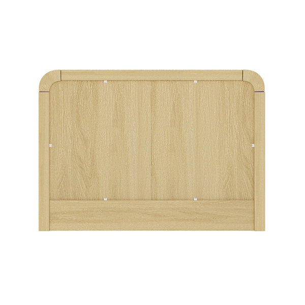 English Elm Grace 28" Nightstand Oak & Gold — Modern MDF Bedside Table with 2 Soft-Close Drawers, Glam Handles B365P398190