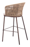 Freycinet Barstool Natural 703990 Zuo Modern