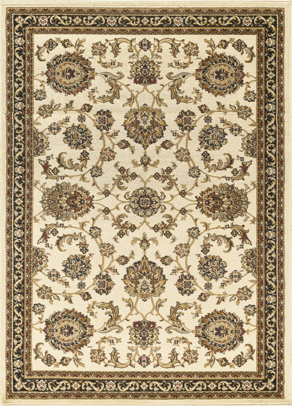 English Elm Classic Cream Traditional Low Pile Area Rug Neutral Pattern for Living or Dining Rooms B186P452278