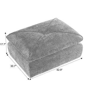 English Elm Modern Chenille Modular Sofa with Extendable Foot Pedal for Relaxed Living Spaces Dark Gray W3396P463876