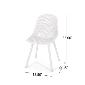 English Elm Christopher Knight Home® - POSEY Weather-Resistant Outdoor Dining Chairs Set of 4 with Perforated Diamond Mesh for Durability White 28 L x 26 W x 18.75 H N776P243037W