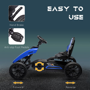English Elm Aosom Kids Pedal Go Kart Sporty Ride on with Adjustable Seat and Eva Wheels W2225P229169