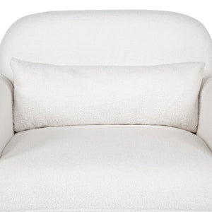 English Elm Stylish Teddy Fleece Single Sofa Chair with Arms and Pillow, Cozy Accent Armchair for Living Room Beige 30 L x 24.75 W x 24 H W1716P196469