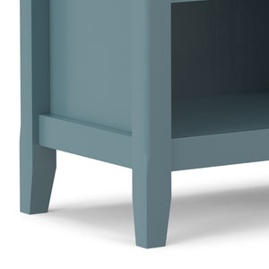 English Elm Amherst French Blue Solid Wood Nightstand with Open Shelf and Bronze Hardware B136P488703