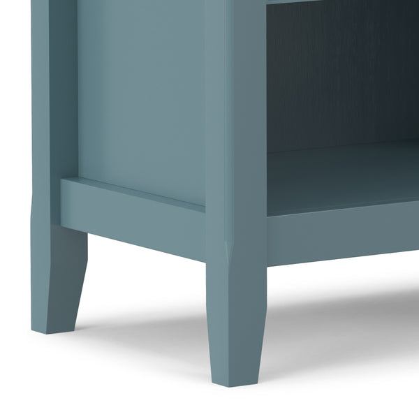 English Elm Amherst French Blue Solid Wood Nightstand with Open Shelf and Bronze Hardware B136P488703
