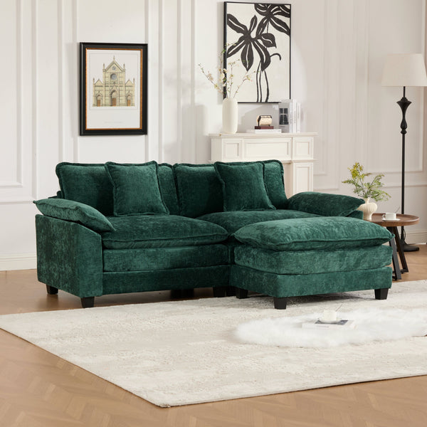 English Elm Wider Ergonomic Loveseat with Breathable Chenille Upholstery, Modular Design, Plush Double-Layer Cushioning W1143S00038 W1143S00038