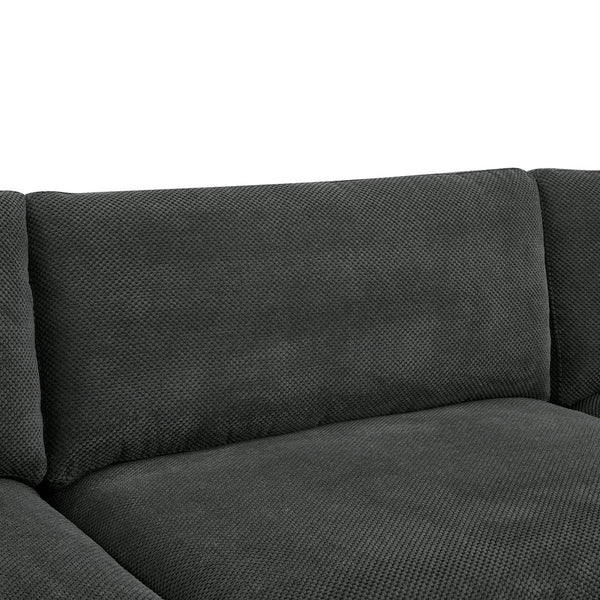 English Elm Coffee Bean Basket Weave Modular Sectional Foam Compressed with Toss Pillows Included Dark Gray B2748S00080