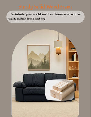 English Elm Fx-P20M-2S-Pubk Modern Black Faux Leather 2-Seater Sofa With Hidden Storage - Ideal For Small Spaces W576S00226