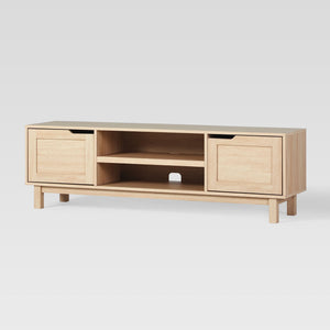 Tromso Modern 58" 2-Door TV Stand in Coastal Oak - Stylish Storage Solution for TVs Up to 65"