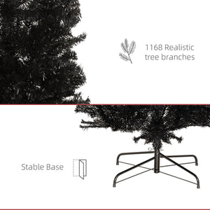 English Elm Homcom 8Ft Slim Black Pencil Christmas Tree - Realistic Douglas Fir For Modern Holiday & Halloween Decor W2225P249616