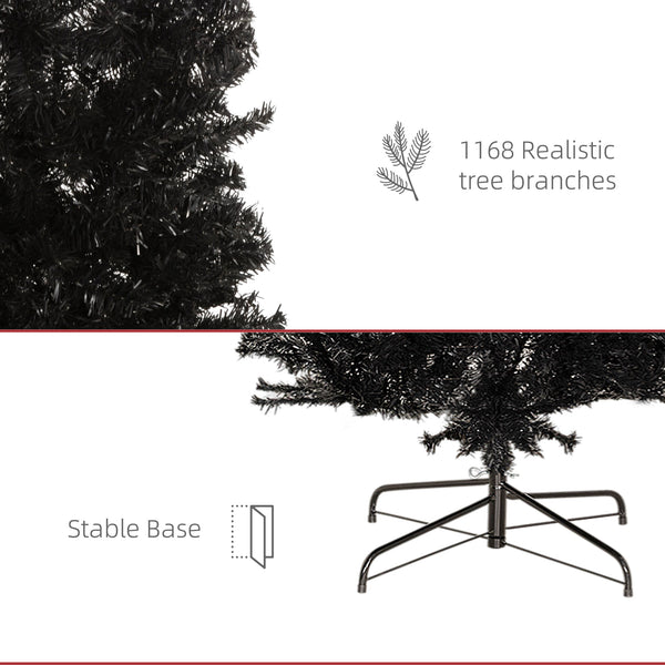 English Elm Homcom 8Ft Slim Black Pencil Christmas Tree - Realistic Douglas Fir For Modern Holiday & Halloween Decor W2225P249616