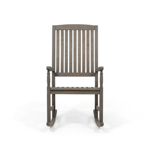 English Elm Christopher Knight Home® - Acacia Outdoor Porch Rocking Chair – Durable Acacia Hardwood, Rustic Slat Design, Smooth Rocking Motion Grey 65490.00GRY