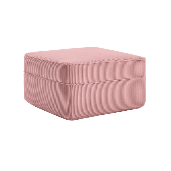 English Elm Martha Corduroy Cloud Ottoman Plush Foam Seating for Modular Living Room Setups Pink W3041P353187