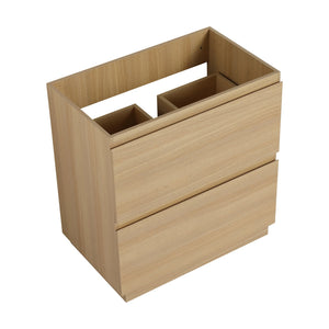 English Elm 30" Modern Bathroom Vanity without Sink – 30" Freestanding Engineered Wood Cabinet with Dual Drawers, Waterproof Finish, Easy Assembly Oak W1972P188250