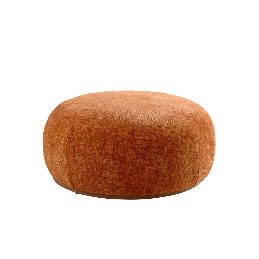 English Elm 134.63'' Oversized L-Shape Sectional Sofa With Ottoman - Modern Comfort For Living Room In Orange W876S00313