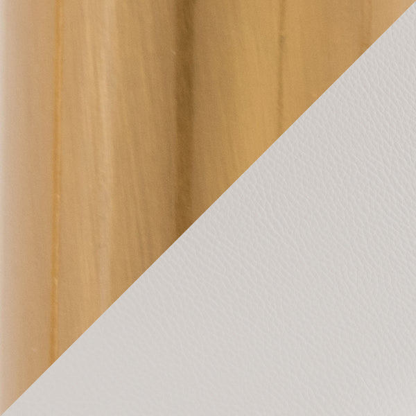 English Elm Fixed-height Counter Stools Gold Frame White Faux Leather Nailhead Set for Kitchen Islands B202S01852