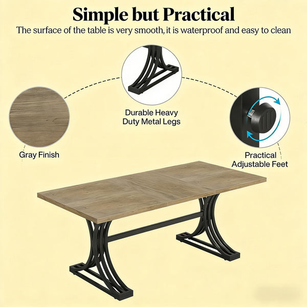 English Elm Roomy 62 Inch Executive Desk with Golden Metal Legs for Home Office Study T3971P458446