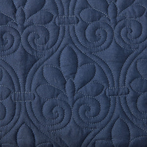 JLA Home Madison Park - 3 Madison Park Quebec Quilted Bedspread Set with Split-Corner Pleats, Box Stitching, Antimicrobial Freshness Navy MP13-6481