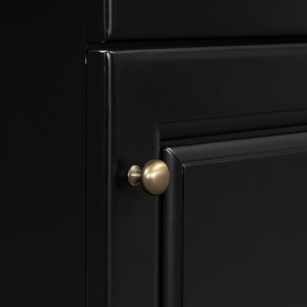 English Elm Christopher Knight Home® - 20" Bathroom Vanity with Ceramic Sink and Soft-Close Door, Gold Knob, Adjustable Shelf Storage Black N759P237946B