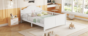 English Elm Twin Low Profile Kids Platform Bed Solid Pine Frame with Guardrails and Storage White W2593P411271
