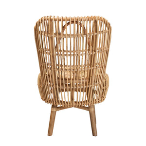 English Elm Bohemian Natural Rattan Accent Chair with Braided Arms for Eclectic Living Rooms B2750P467679
