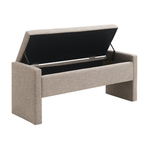English Elm Modern Linen Upholstered Storage Bench with Hydraulic Lift for Bedroom or Living Room W2671P222546
