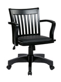 OSP Home Furnishings Deluxe Wood Banker's Chair Black Finish