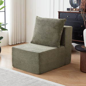 English Elm Deep Seat Corduroy Modular Couch With Cup Holders - Effortless Comfort, No Assembly, Stylish Design! W848S00057