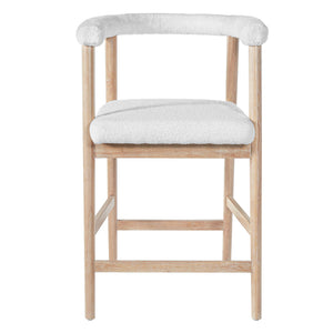 English Elm 24.5'' Seat Height Padded Counter Stools Curved Back Set of 2 for Kitchen Island Natural N780P354190N