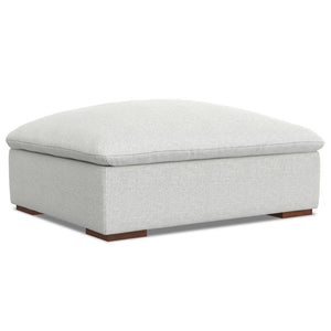 English Elm Jasmine Cloud Grey Corner Sectional Sofa & Ottoman — Handcrafted Performance Fabric, Reversible Cushions (96) B136P199246