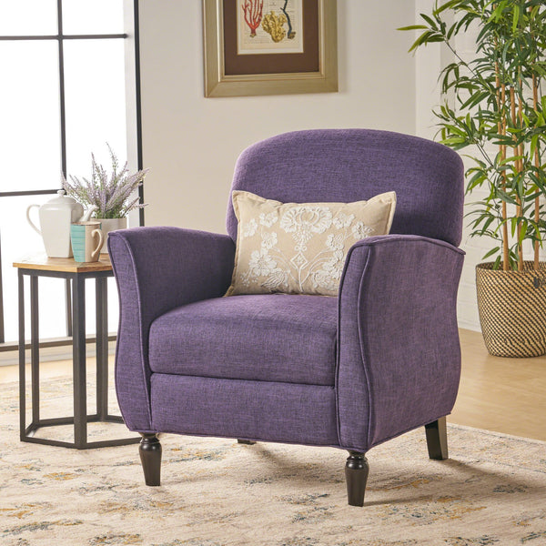 English Elm Christopher Knight Home® - CHAIR modern fabric lounge seat with compact 28.5x28.25x20.75 in dimensions, cozy supportive design Purple 63566.00PLETWD