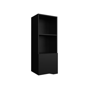 English Elm Obregon Wall Cabinet 43" Tall One-Door Medicine Cabinet with Two Open Shelves for Small Spaces Black 44 L x 16 W x 3 H B200P235848