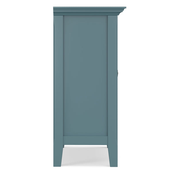 English Elm Amherst Solid Pine Storage Cabinet French Finish Transitional Style for Entryway or Living Room Blue B136P436044
