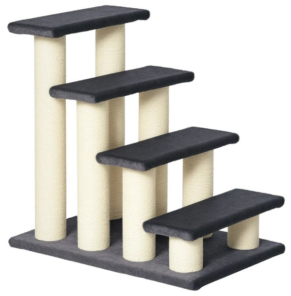 English Elm Large Floral Cat Tree 74 Inch Teddy Fleece Multi Level Tower with Sisal Scratching Posts T3971P415952