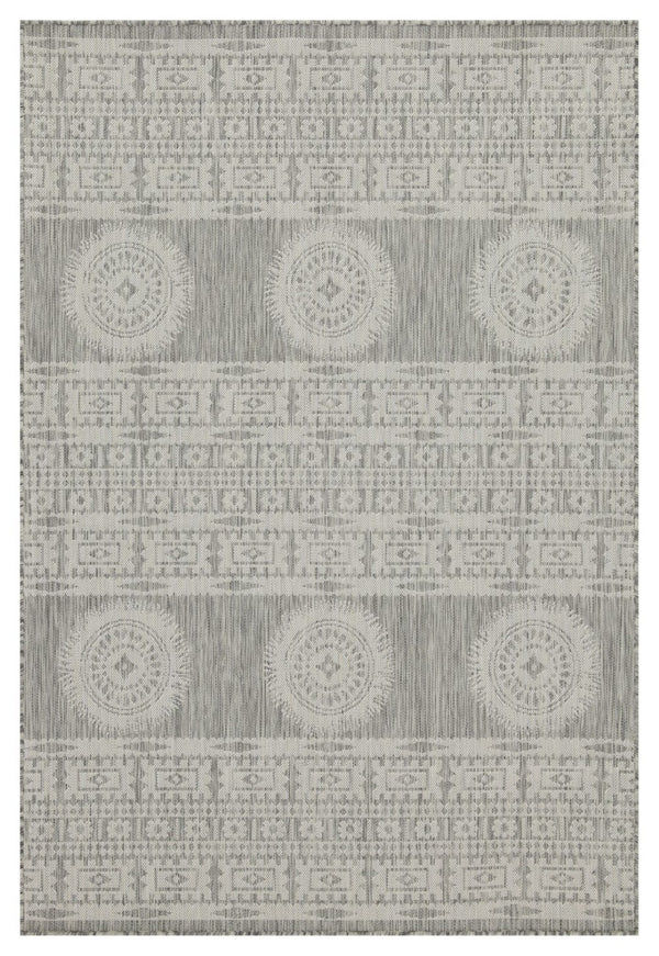 English Elm Sunshine Silver 5 Ft. 3 In. X 7 Ft. 3 In. Indoor/Outdoor Area Rug – Stylish, Durable & Easy To Clean! B186P198923-GIGA