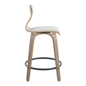 English Elm Folia Swivel Counter Stools Set of 2 Bentwood Frame Upholstered Kitchen Island Seating B202S00058