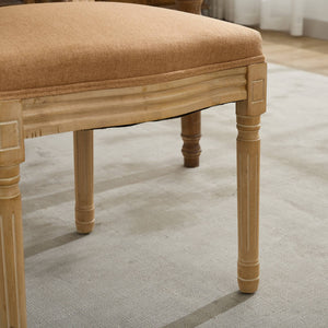 English Elm A&A French Style Solid Wood Dining Chair with Antique Paint, Linen Rattan Back, Plush Cushioning W1143P323325 W1143P323325