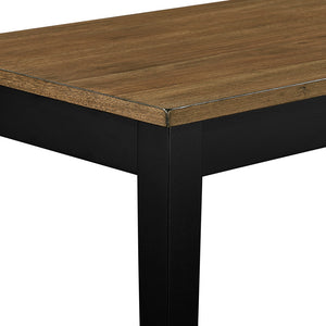 English Elm 2-tone Acacia Veneer Bench with Black Legs Modern Farmhouse Dining or Entryway B011P427924