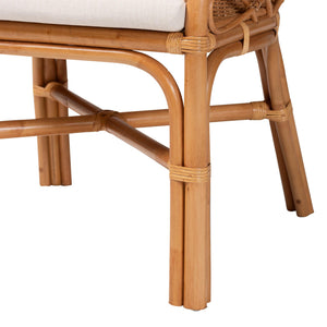English Elm Bohemian Rattan Seagrass Accent Chair with Curved Back for Coastal Living Rooms B2750P467780