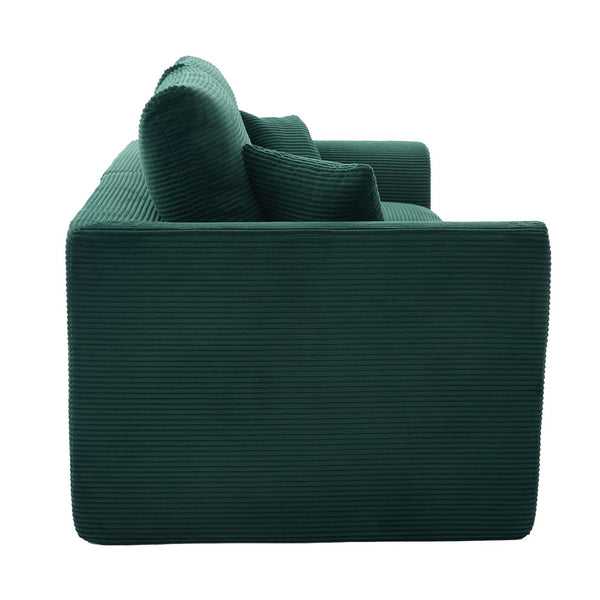 English Elm UNITED Cloud Couch Modular Sectional Sofa with Corduroy Cover, Ergonomic 2-Seater, No Assembly Needed Emerald W1568P371119