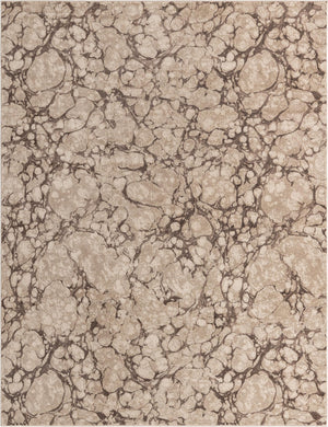 Unique Loom Oasis Breeze Machine Made Abstract Rug Brown, Beige/Ivory 8' 0" x 10' 0"