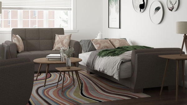 English Elm Primenest Skyhaven Convertible Sofabed With Storage – Chic Brown Upholstery For Small Spaces B030P286505-GIGA