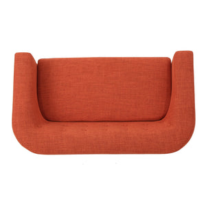 English Elm Mid-century Modern Loveseat Button-tufted Linen Fabric Sofa for Compact Living Spaces N771P407433C