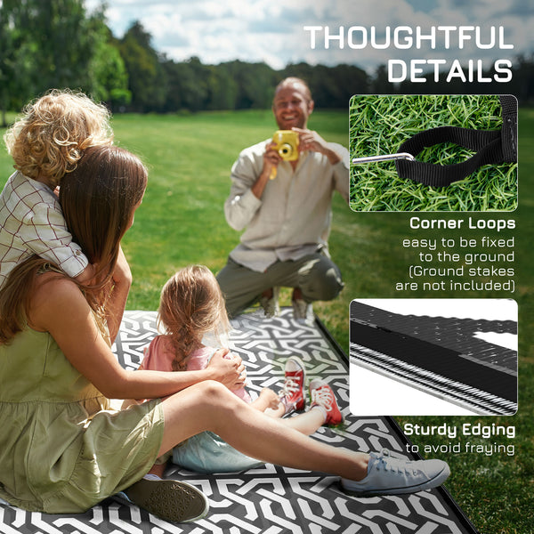 English Elm Outsunny Reversible Polypropylene Outdoor Rug Waterproof Portable Mat for Deck Camping Beach W2225P174536