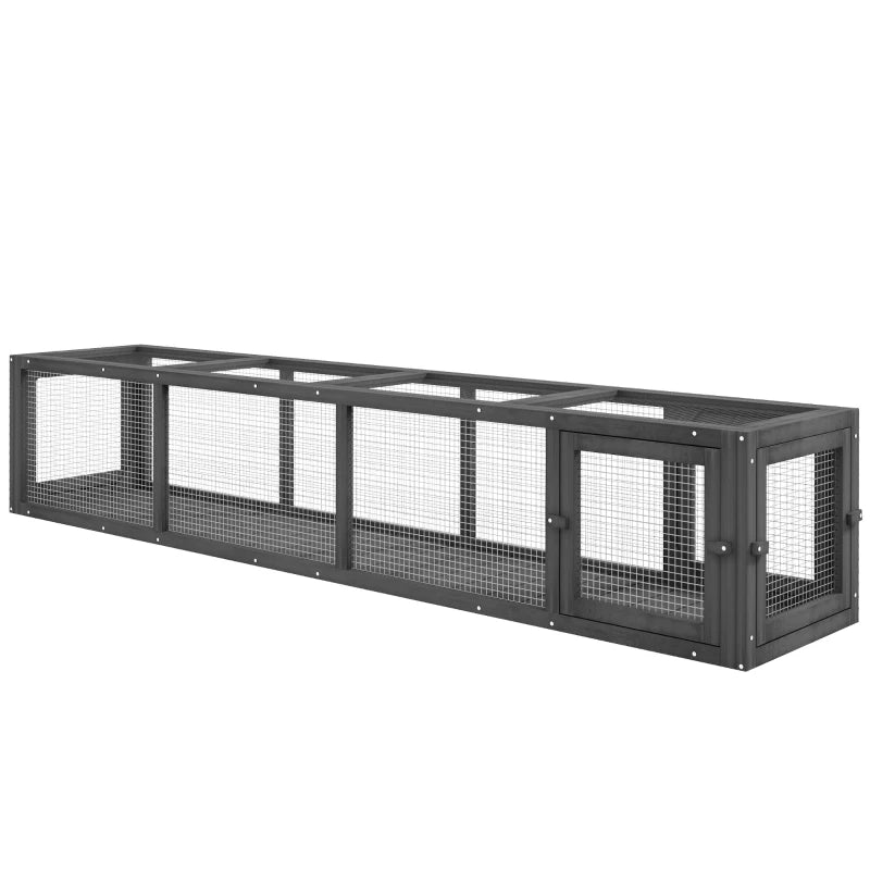 English Elm Cat Outdoor Tunnel Fir Wood Wire Mesh Linkable Catio Run for Safe Fresh Air Access T3971P436888