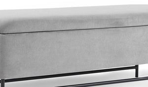 English Elm Bench Stylish Gray Upholstered Storage Bench For Living Room, Bedroom & Entryway - Modern Comfort T3903P372083